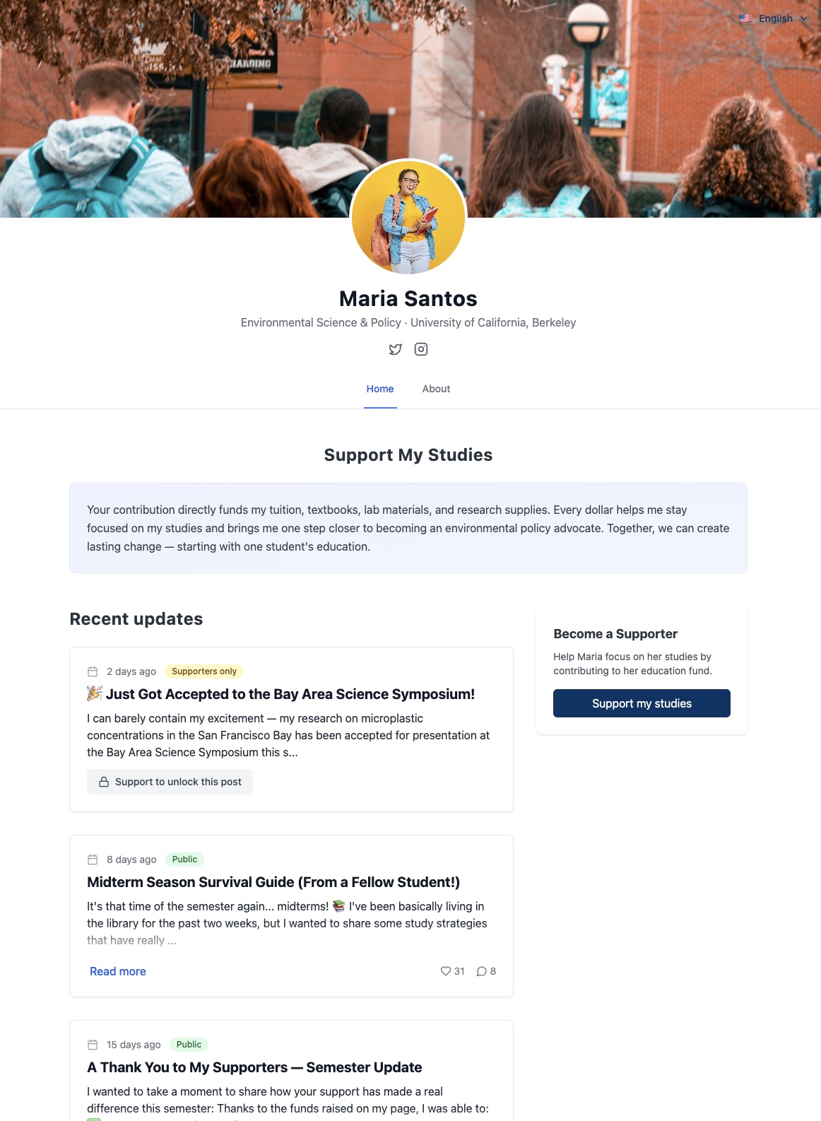 Fund Page Profile Screenshot
